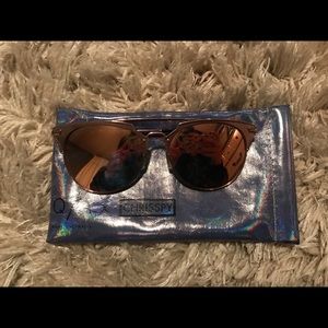 CHRISSPY x QUAY rose gold sunnies